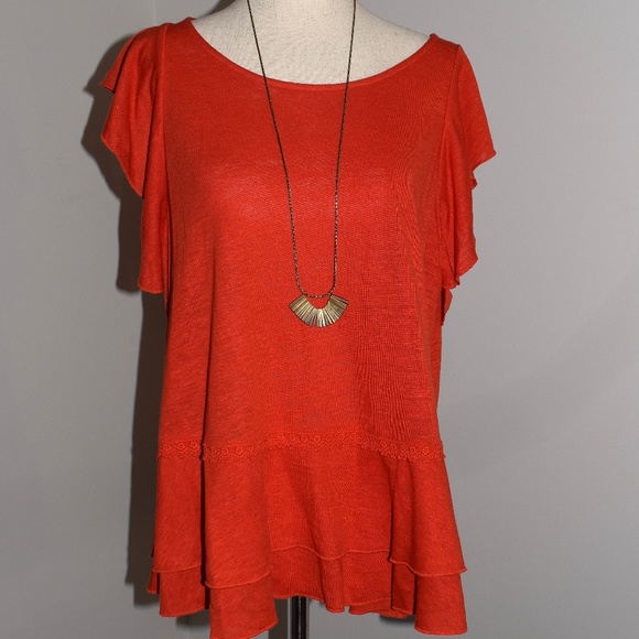 Cynthia Rowley Tops - Cynthia Rowley Bright Red/Orange Top